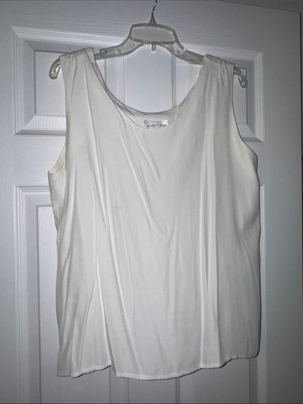 Nordstrom Cream Scoop Neck Sleeveless Top